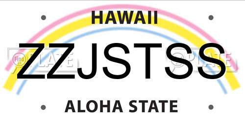 ZZJSTSS Hawaii License Plate