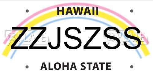 ZZJSZSS Hawaii License Plate
