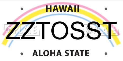 ZZTOSST Hawaii License Plate