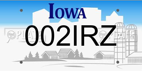 002IRZ Iowa License Plate