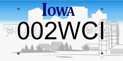 002WCI Iowa License Plate