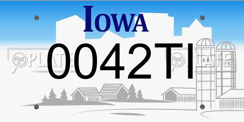 0042TI Iowa License Plate