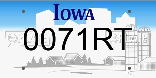 0071RT Iowa License Plate