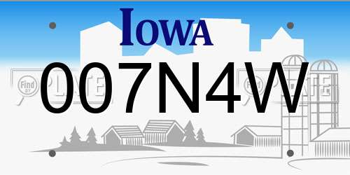 007N4W Iowa License Plate