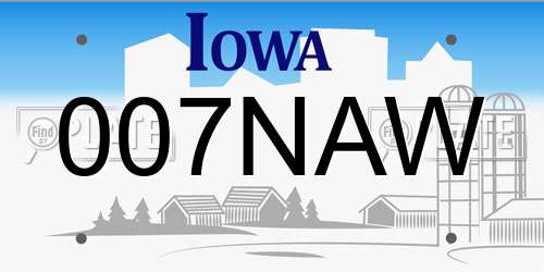 007NAW Iowa License Plate