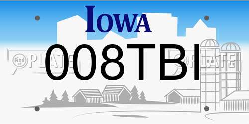 008TBI Iowa License Plate