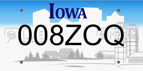 008ZCQ Iowa License Plate