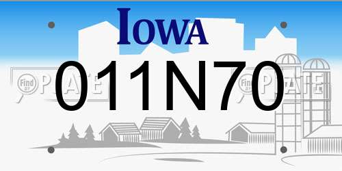 011N70 Iowa License Plate