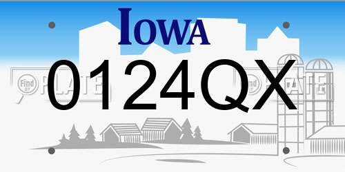 0124QX Iowa License Plate