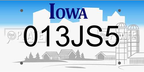 013JS5 Iowa License Plate