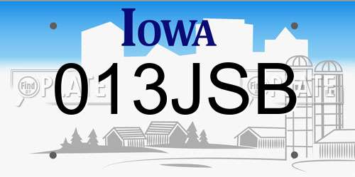 013JSB Iowa License Plate