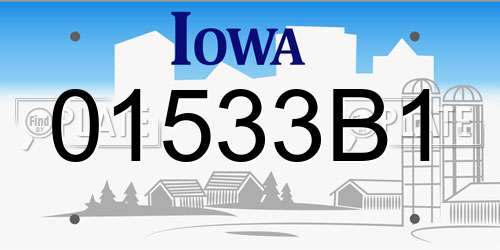01533B1 Iowa License Plate