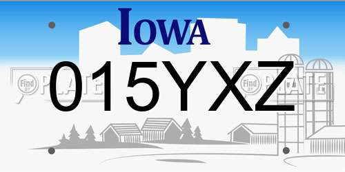 015YXZ Iowa License Plate