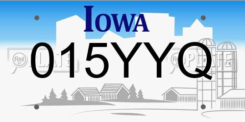 015YYQ Iowa License Plate