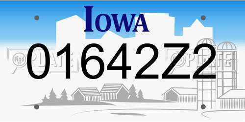 01642Z2 Iowa License Plate