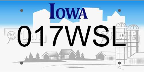 017WSL Iowa License Plate