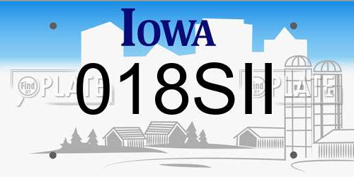 018SII Iowa License Plate