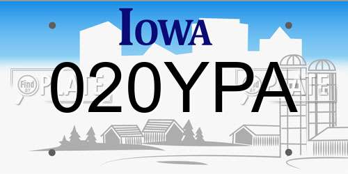 020YPA Iowa License Plate