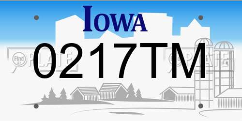 0217TM Iowa License Plate