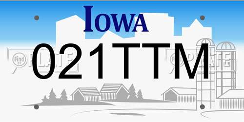 021TTM Iowa License Plate