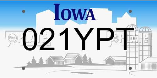 021YPT Iowa License Plate