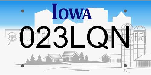 023LQN Iowa License Plate