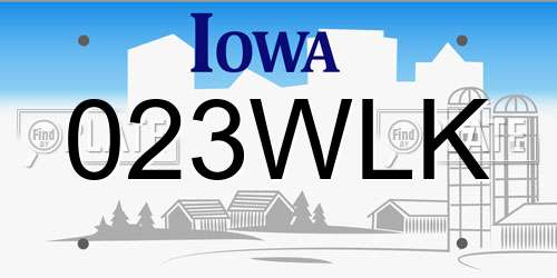 023WLK Iowa License Plate