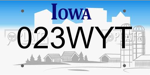 023WYT Iowa License Plate