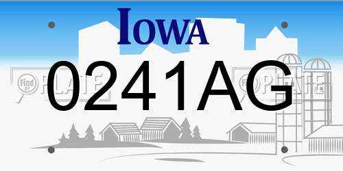 0241AG Iowa License Plate