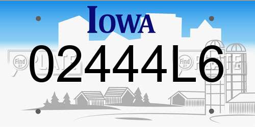 02444L6 Iowa License Plate