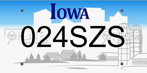024SZS Iowa License Plate