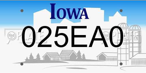 025EA0 Iowa License Plate