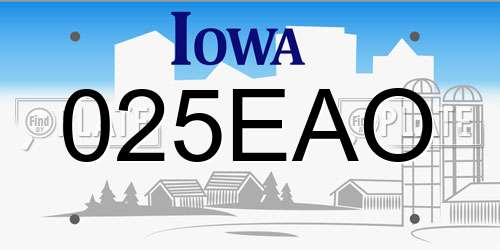 025EAO Iowa License Plate