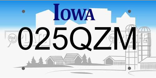 025QZM Iowa License Plate