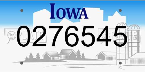 0276545 Iowa License Plate