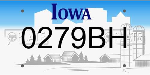 0279BH Iowa License Plate
