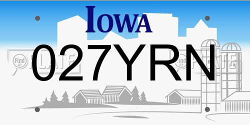 027YRN Iowa License Plate