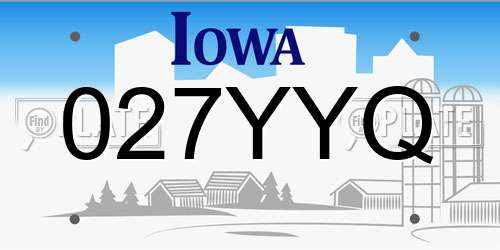 027YYQ Iowa License Plate