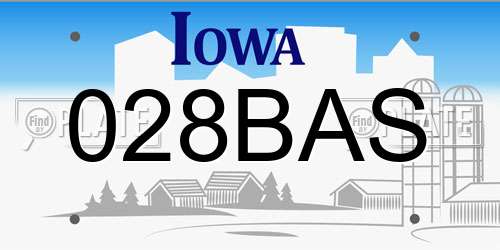 028BAS Iowa License Plate