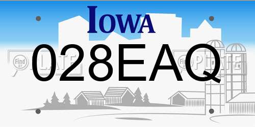 028EAQ Iowa License Plate