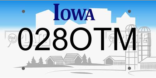 028OTM Iowa License Plate
