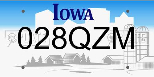 028QZM Iowa License Plate