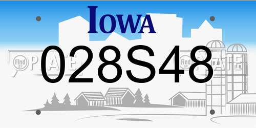 028S48 Iowa License Plate
