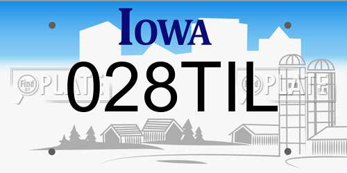 028TIL Iowa License Plate