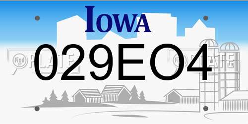 029EO4 Iowa License Plate