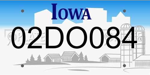 02DO084 Iowa License Plate