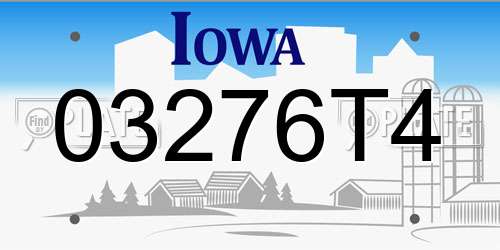 03276T4 Iowa License Plate
