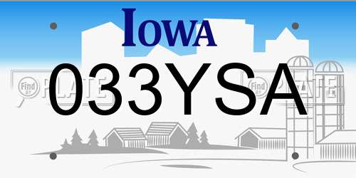 033YSA Iowa License Plate