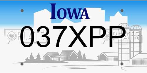 037XPP Iowa License Plate