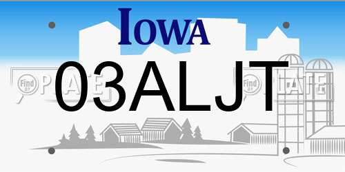 03ALJT Iowa License Plate